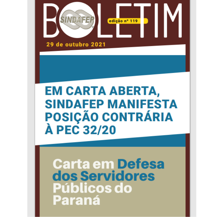 Boletim Informativo - Edição n° 119 - 29/10/2021