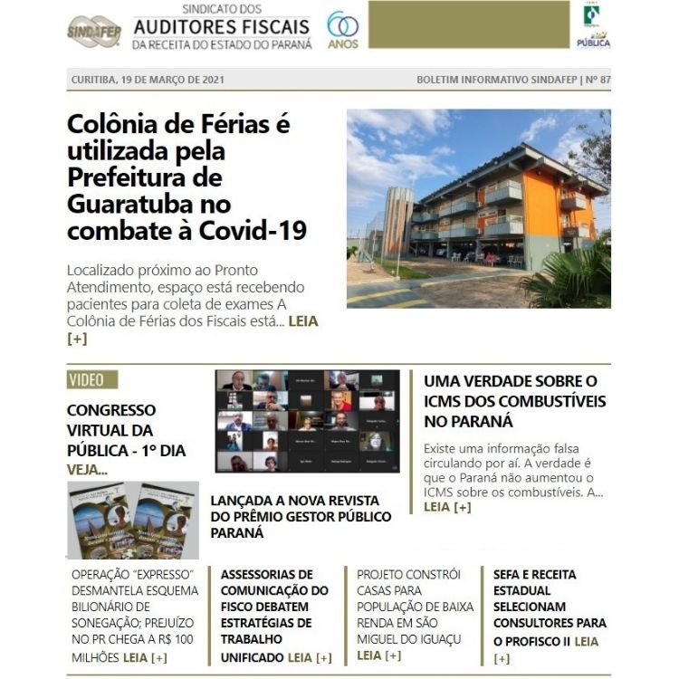 Boletim Informativo - Edição n° 87 - 19/03/2021
