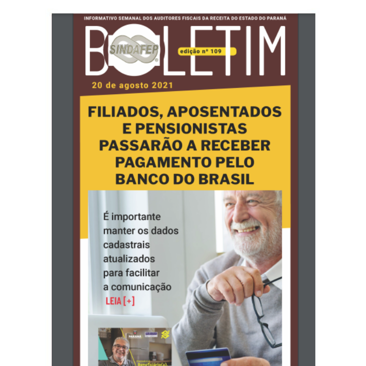 Boletim Informativo - Edição n° 109 -  20/08/2021