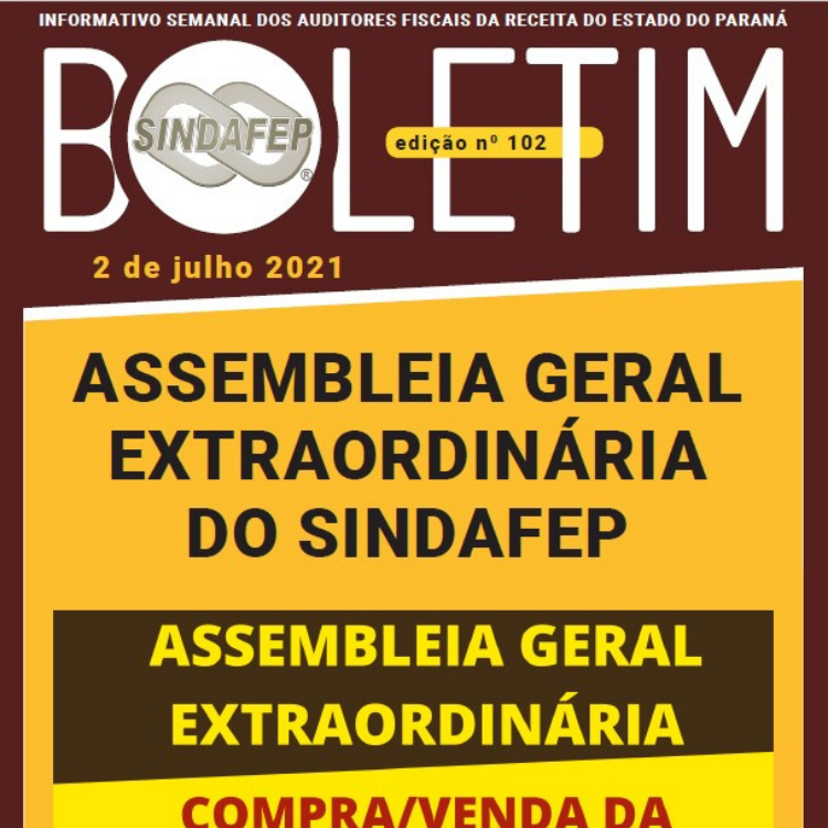 Boletim Informativo - Edição n° 102 - 02/07/2021