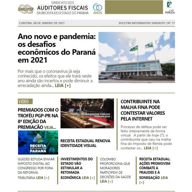 Boletim Informativo - Edição n° 77 - 08/01/2021