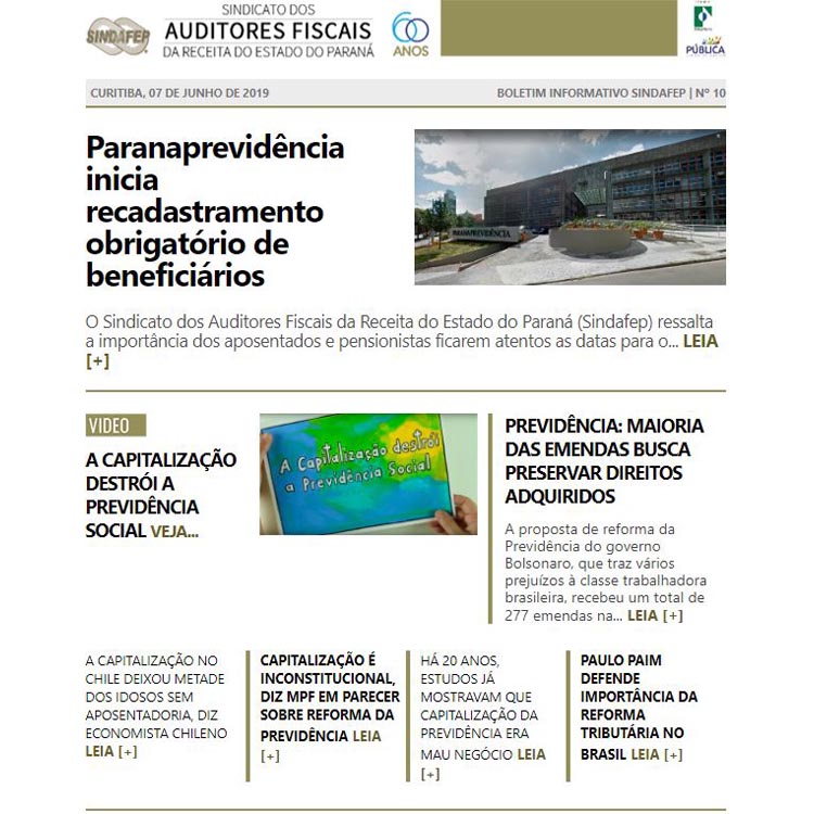 Boletim Informativo - Edição n° 10 - 10/06/2019  	