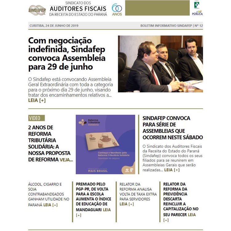 Boletim Informativo - Edição n° 12 - 24/06/2019  	