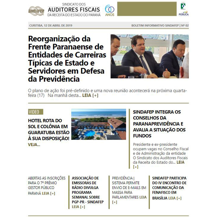 Boletim Informativo - Edição n° 02 - 12/04/2019
