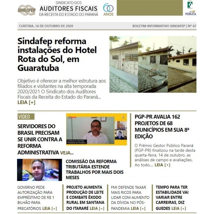 Boletim Informativo - Edição n° 67 - 16/10/2020