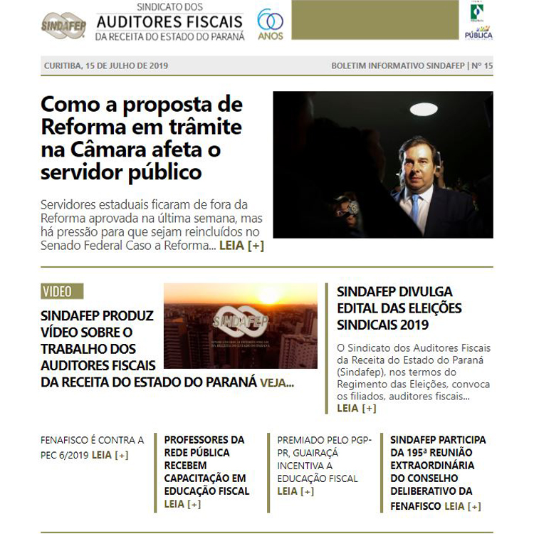 Boletim Informativo - Edição n° 15 - 15/07/2019