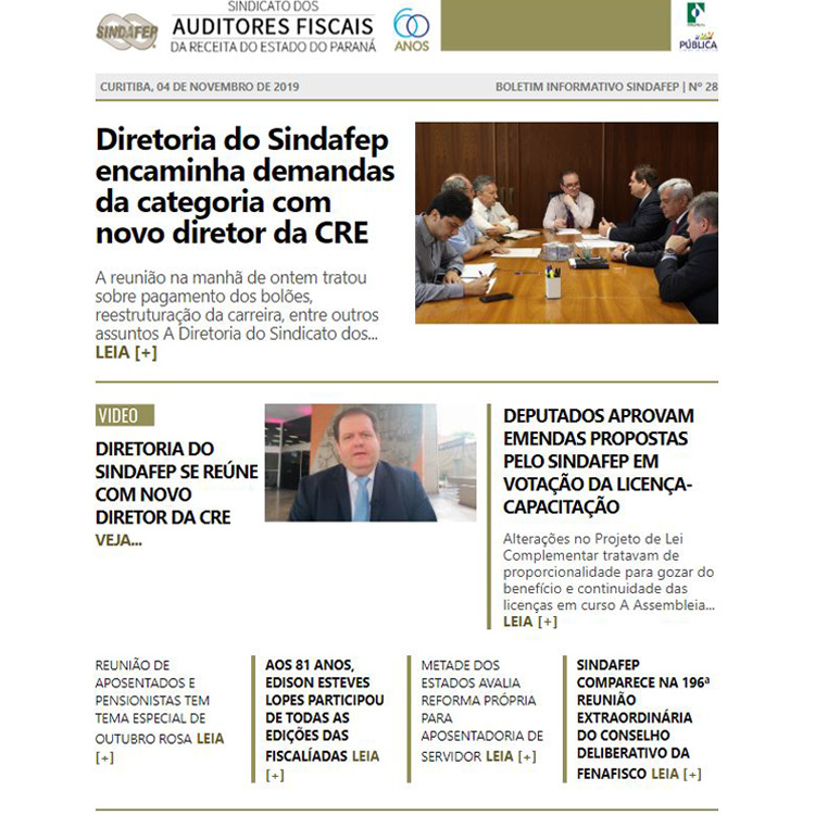 Boletim Informativo - Edição n° 28 - 04/11/2019  	