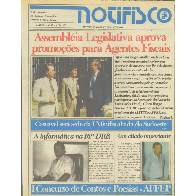 Notifisco - Edição n° 50 - Abril/1989
