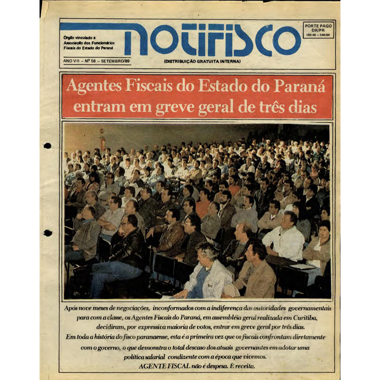 Notifisco - Edição n° 58 - Setembro/1989